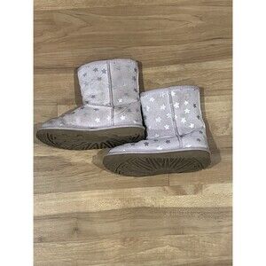 Girls Ugg Boots Shoes Uggs Kids Classic Short II Stars Lilac Size 2 US